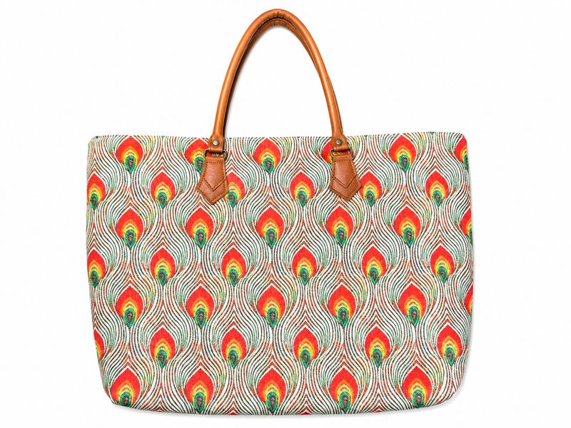 Beach Bag w/ Peacocks By India boutique