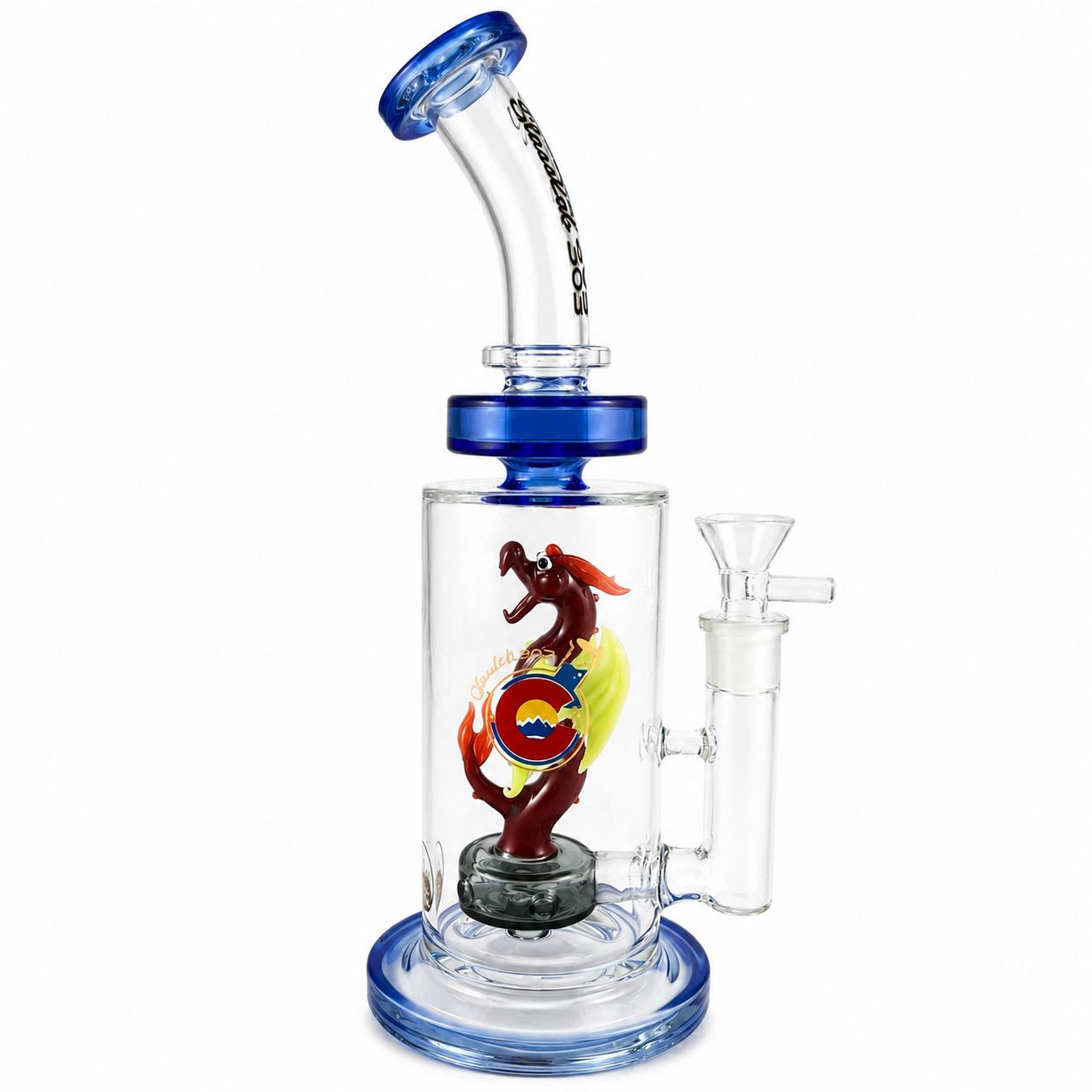 Glasslab 303 - 10" 65mm  Dragon, Color: Blue