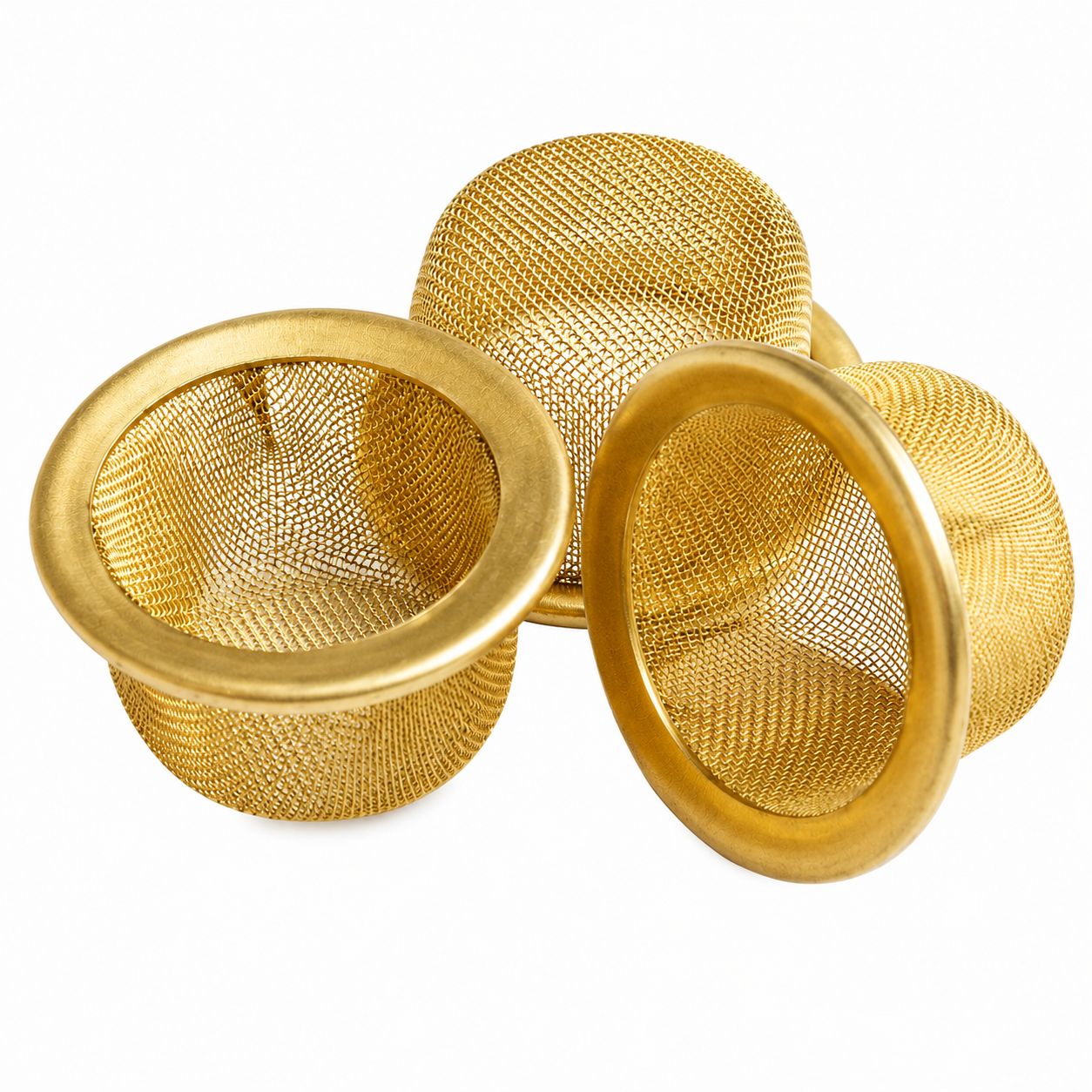 Brass Bucket Screens For Crystal Pipe, Count: 3-Pack