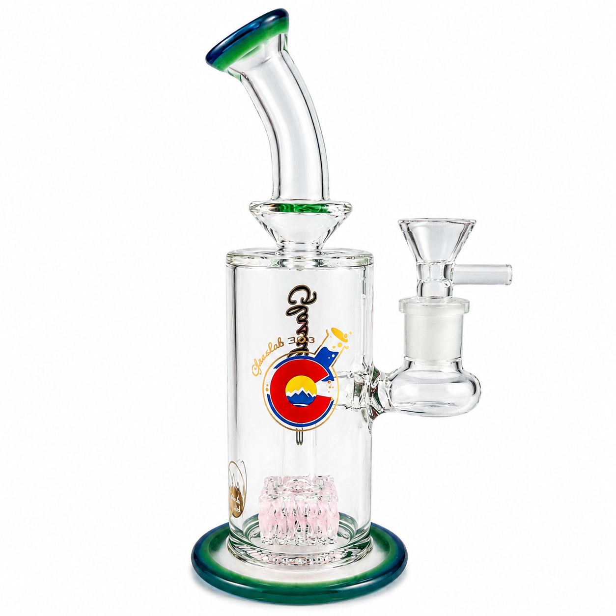 Glasslab 303 - 7.5" 51mm Cam's Square, Color: Green/Blue