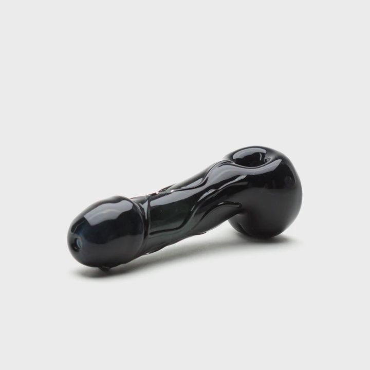 Phallus Black Large Pipe by Empire Glassworks, Size: Large