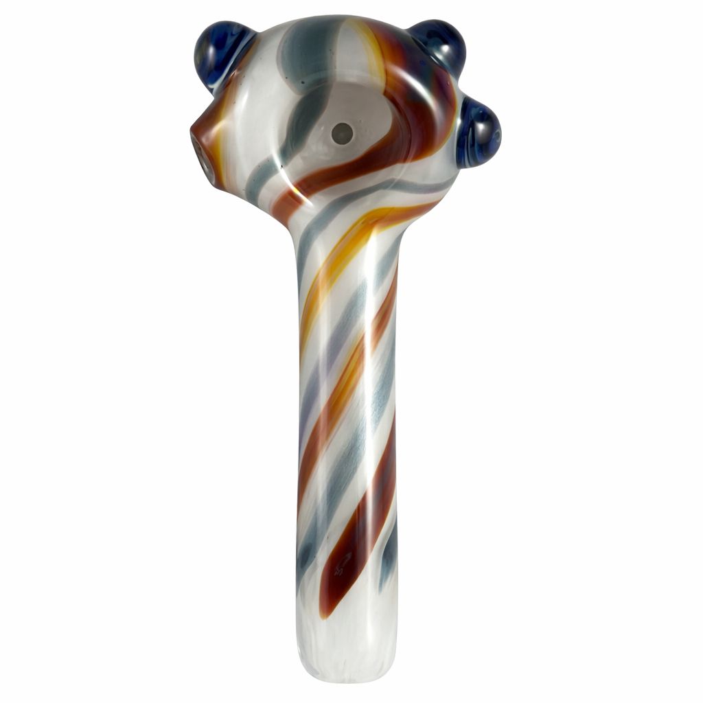 4" Frit O-Lay Spoon, Color: Blue/Red