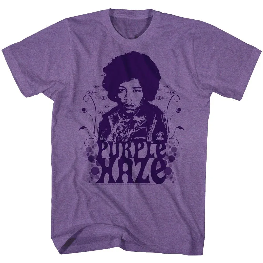 Jimi Hendrix Purple Haze - Purple Heather T-Shirt, Size: 2X-Large