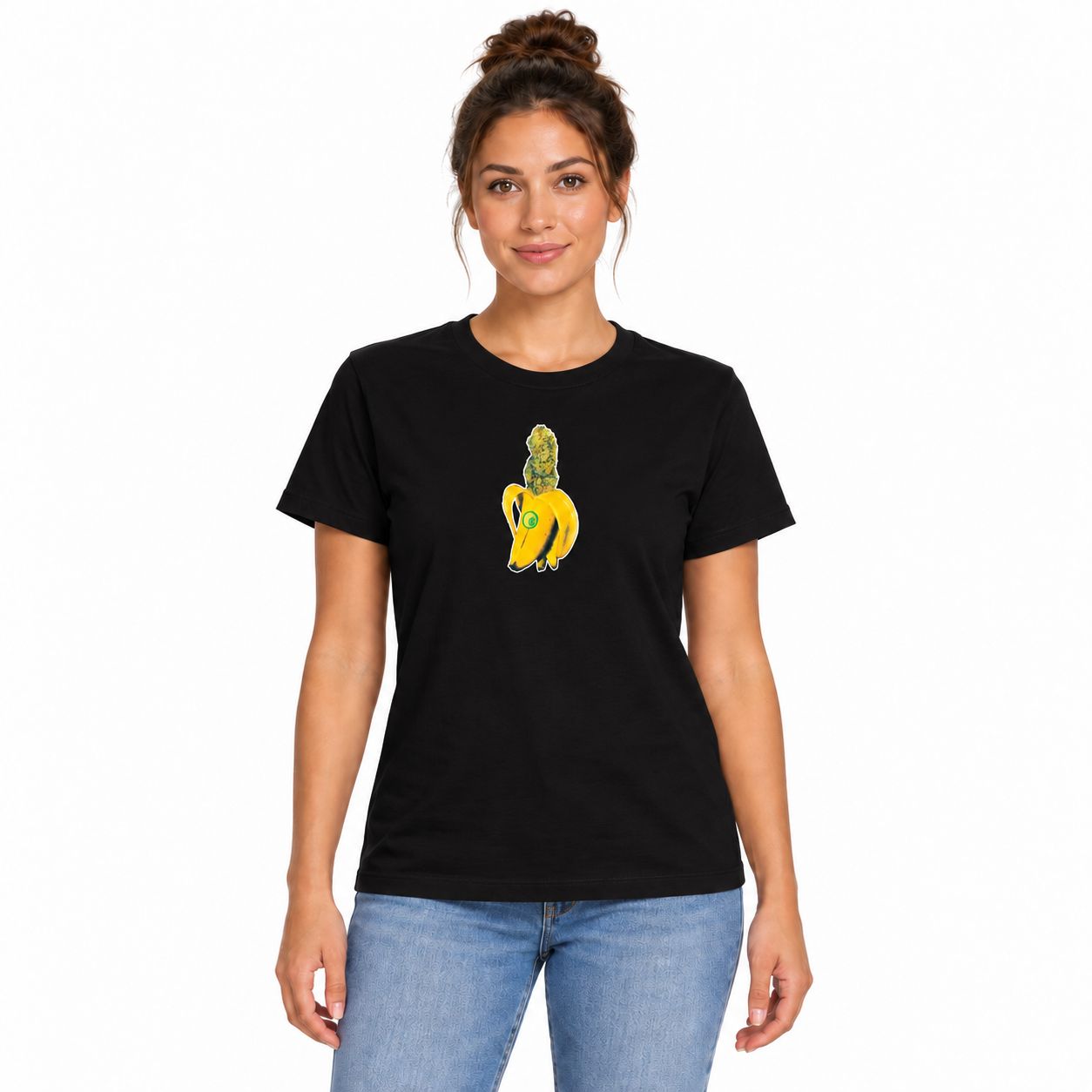 Seedless Women's Tee - Banana, Color: Black, Size: Medium