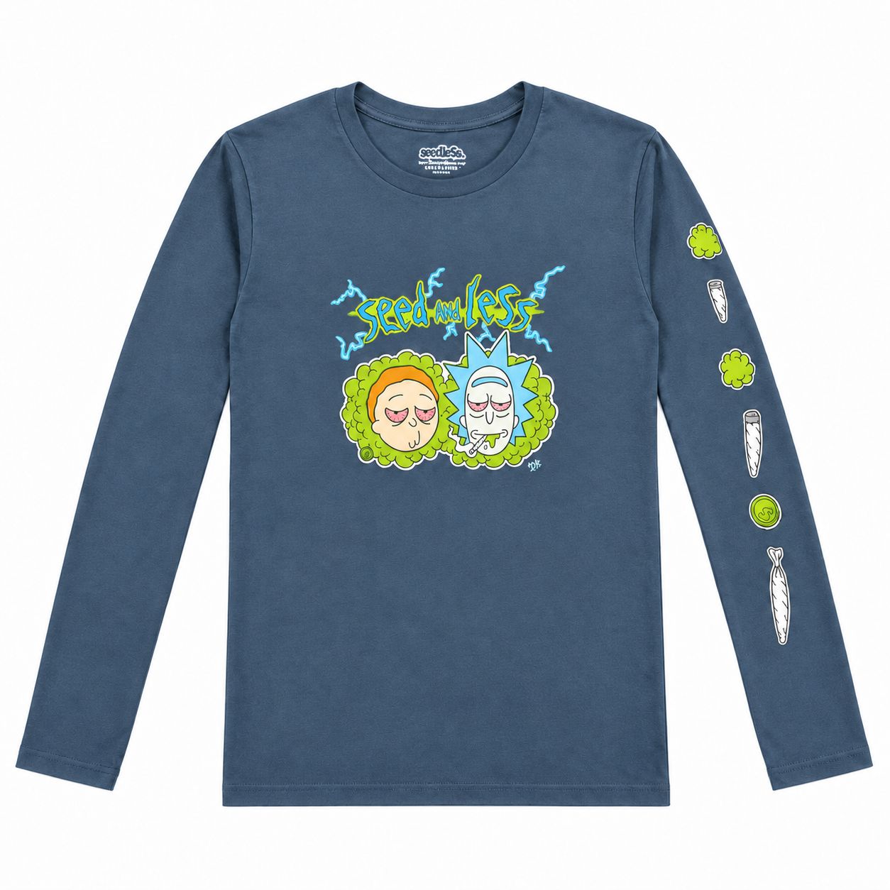 Seedless Long Sleeve - Rippin' Morty, Color: Indigo, Size: Medium