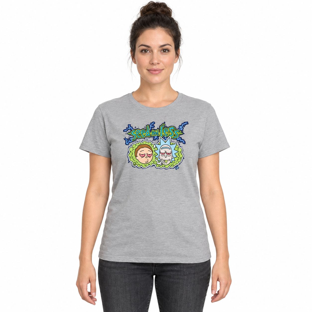Seedless Women's Tee - Rippin' Morty, Color: Heather Grey, Size: Small