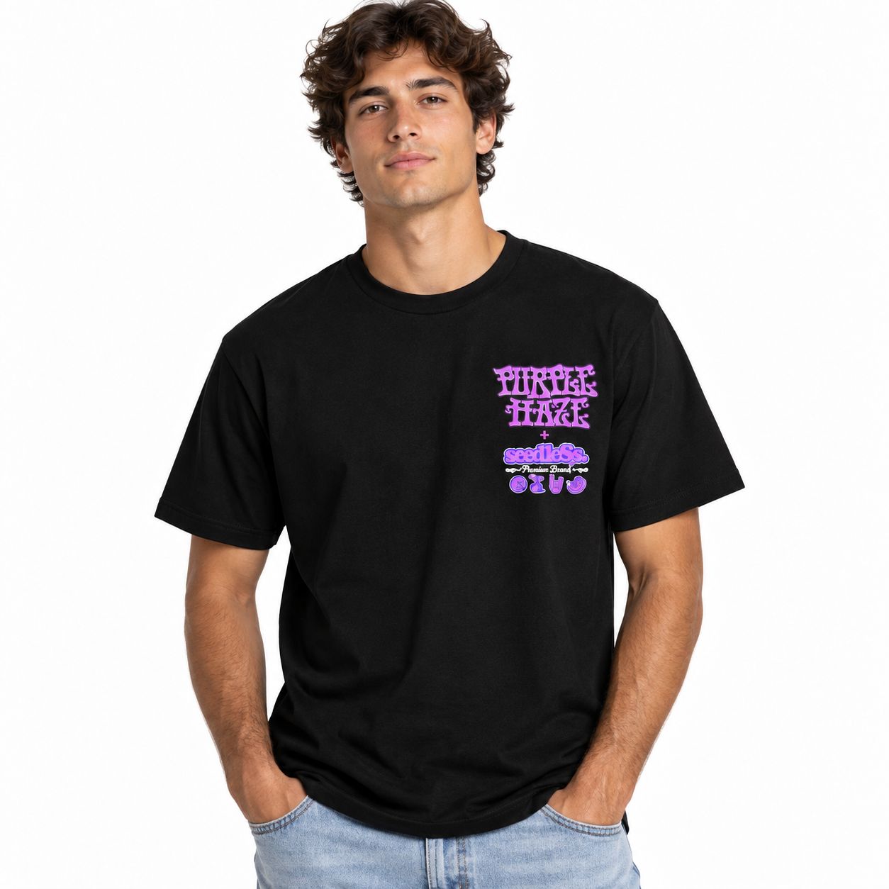 Seedless x Purple Haze T-shirt, Color: Black, Size: Large