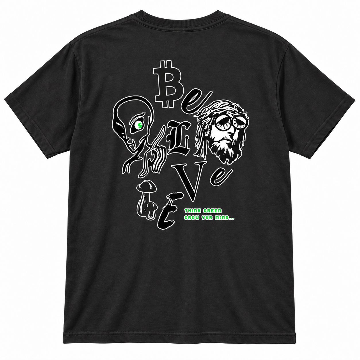 Seedless T-Shirt - Believe, Color: Graphite Black, Size: 2X-Large
