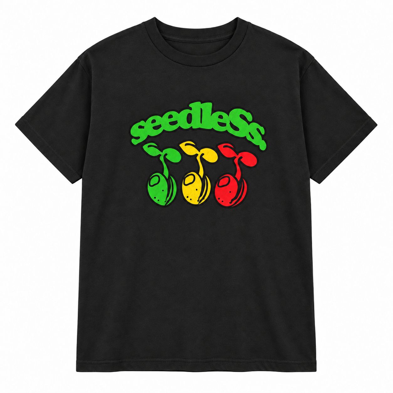 Seedless T-Shirt - Rasta Sprout, Color: Black, Size: X-Large