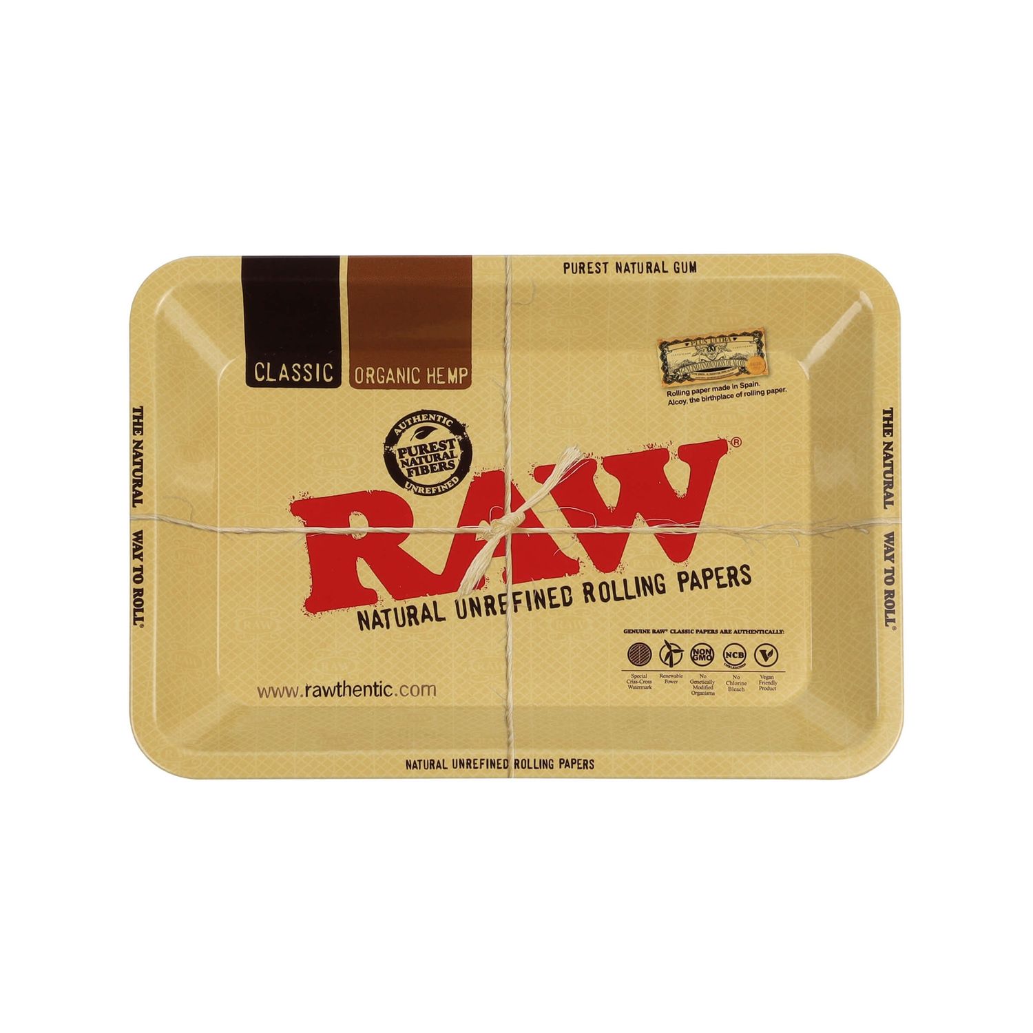 RAW  Metal Rolling Tray - Classic Design, Size: Mini (7.25″ x 5″ x 0.6″)