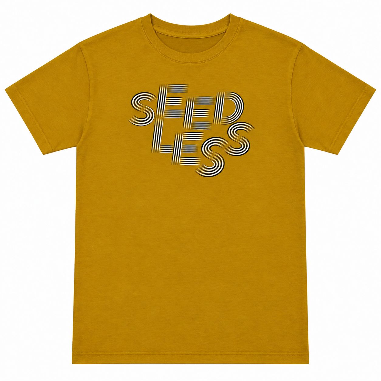 Seedless T-Shirt - Lined Up, Color: Gold, Size: Medium