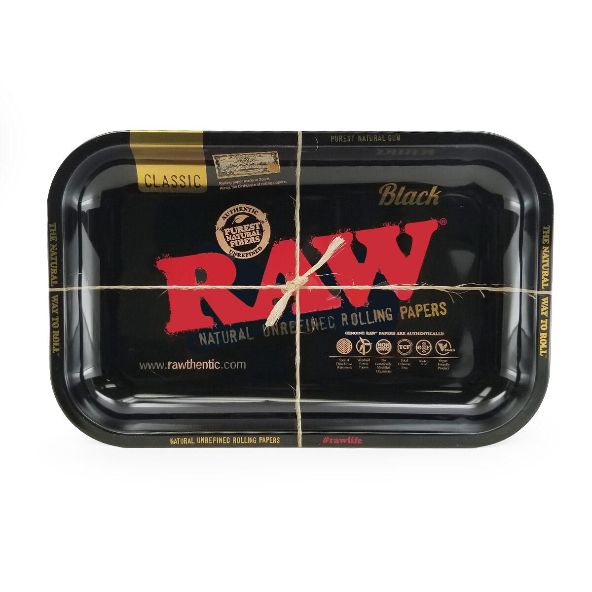 RAW Metal Rolling Tray - Classic Black, Size: Small (11" x 7")