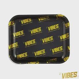 VIBES Rolling Tray - Black &amp; Gold, Size: Large (13.5" x 11")