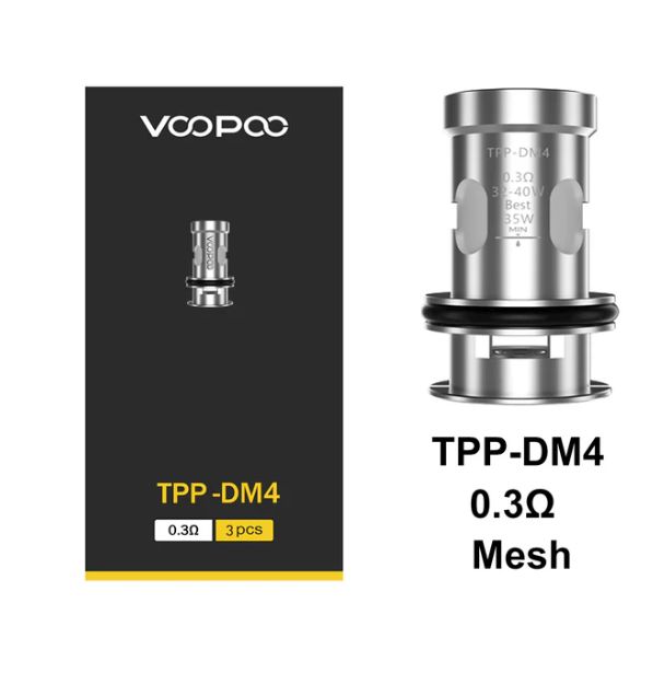 VOOPOO TPP DM4 Coils (3-Pack), Resistance: 0.3Ω Mesh Coil