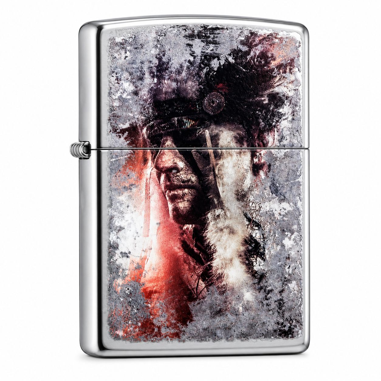 Zippo Lighter American Indian with Headdress