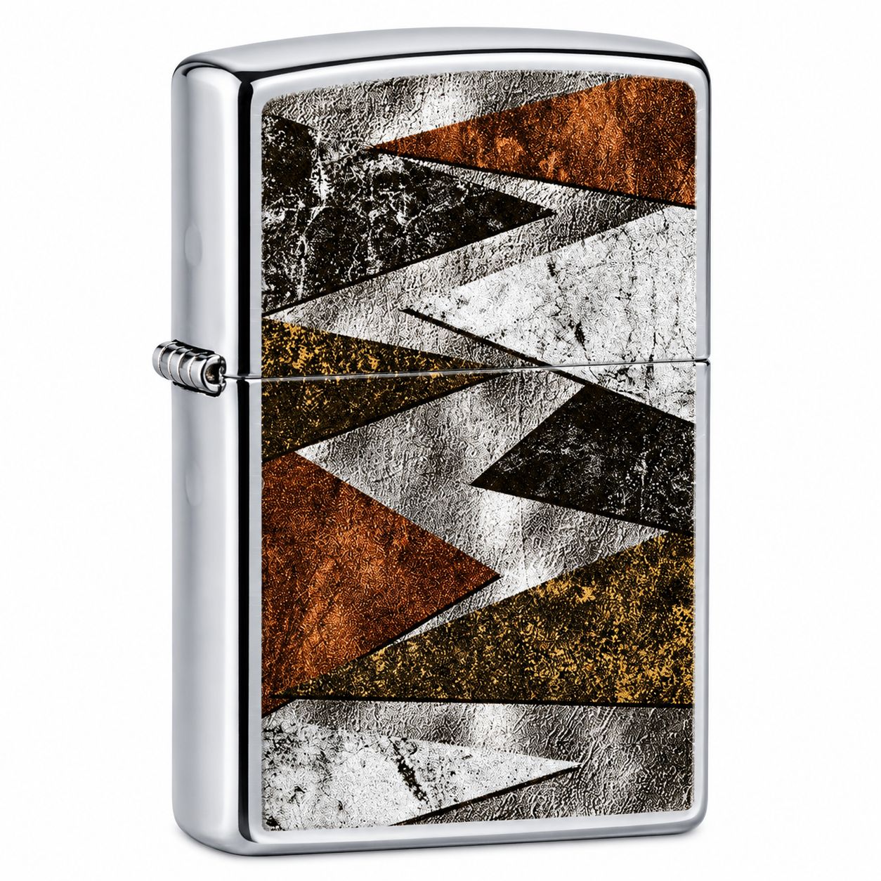 Zippo Lighter Triangles, Color: Street Chrome