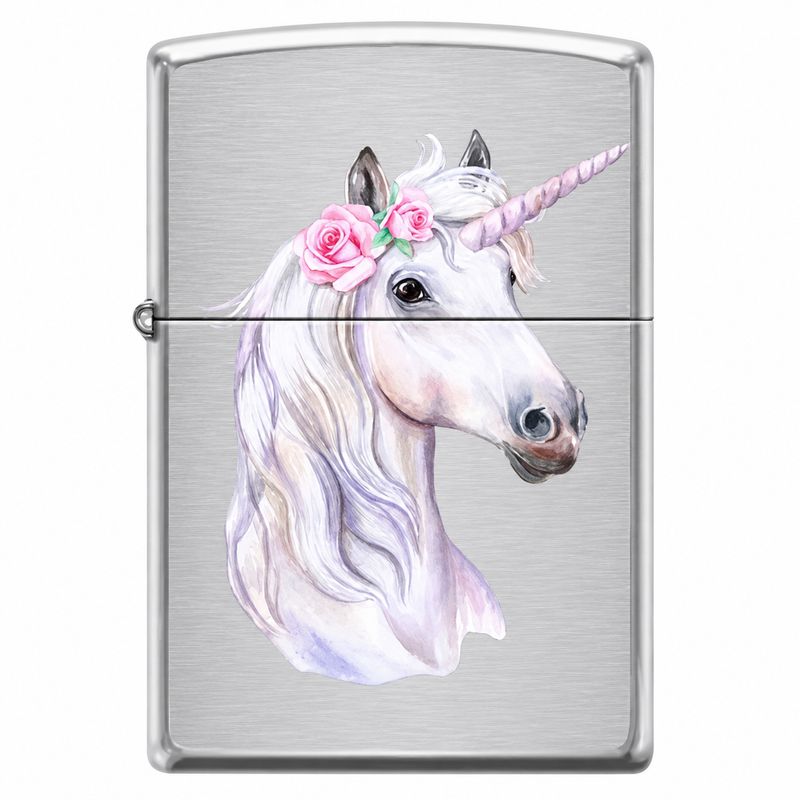 Zippo Lighter Unicorn With Rose