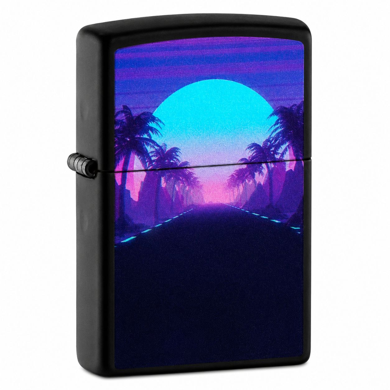 Zippo Lighter Sunset Black Light, Color: Black Matte