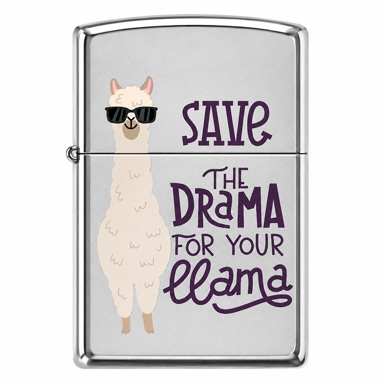 Zippo Lighter Save The Drama, Color: Satin Chrome