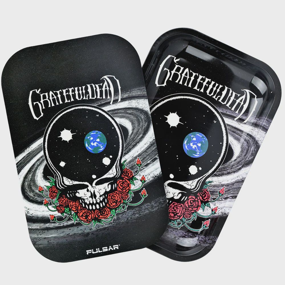 Grateful Dead x Pulsar Metal Rolling Tray w/ Lid - Space Your Face, Attribute: SYF GALAXY, Size: 11 X 7"