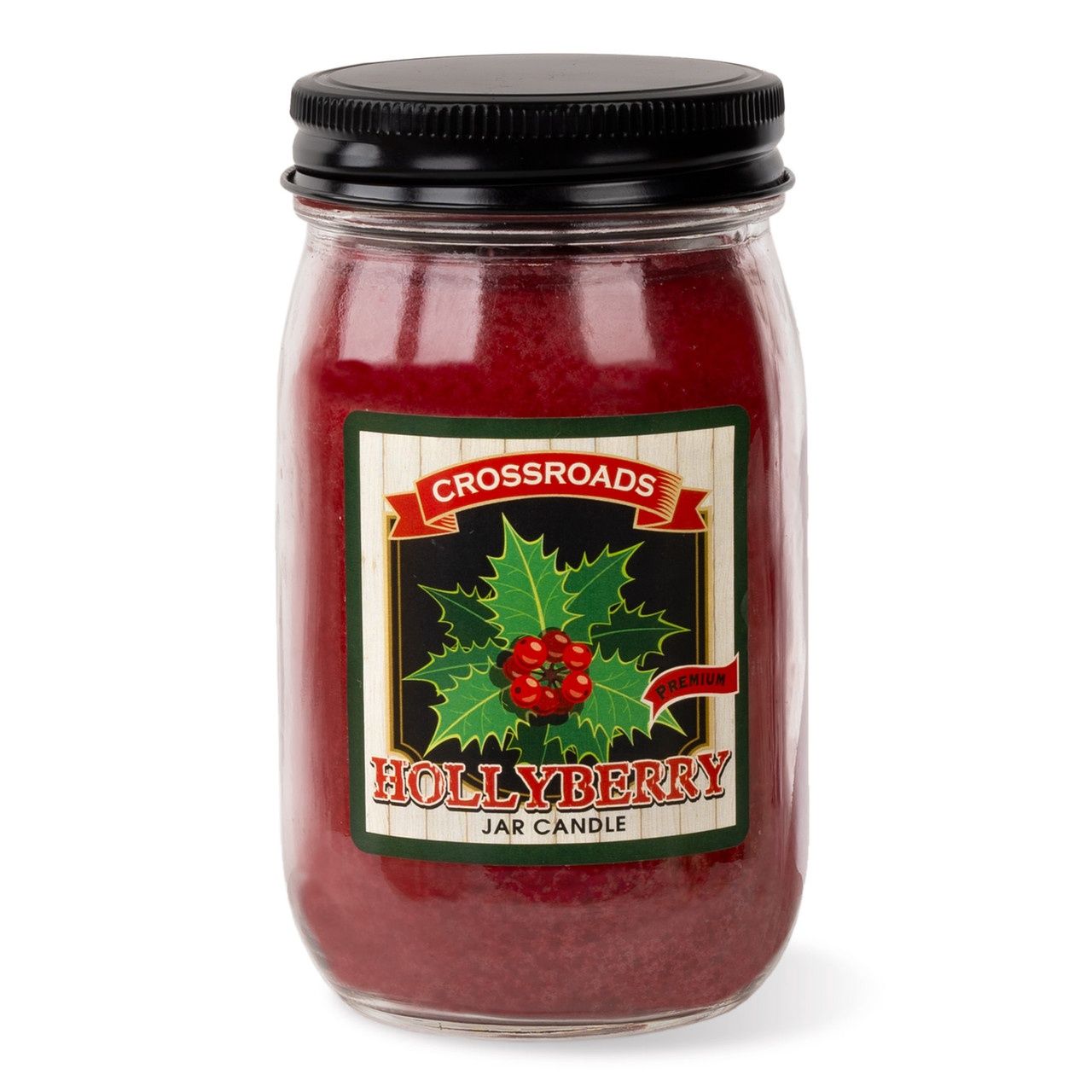 Crossroads Pint Jar Candle - Hollyberry, Size: 12oz