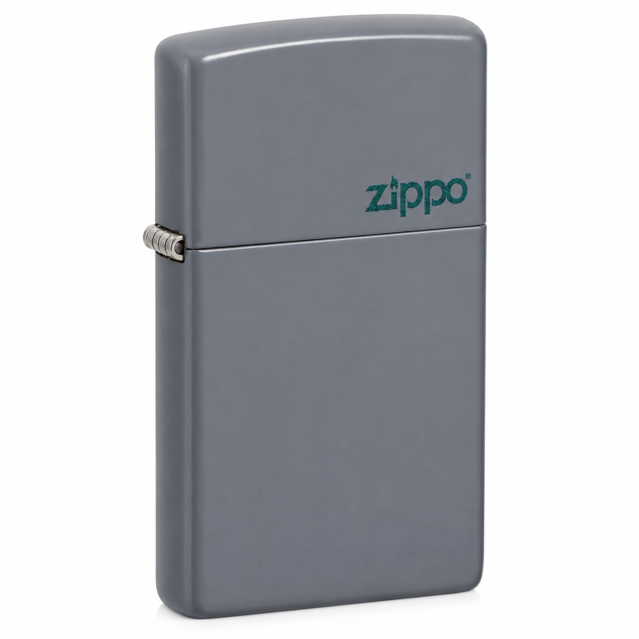 Zippo Lighter Slim Flat Gray w/ Zippo Logo
