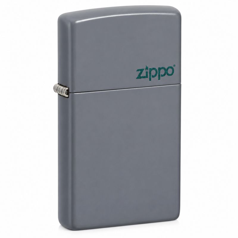Zippo Lighter Slim Flat Gray w/ Zippo Logo