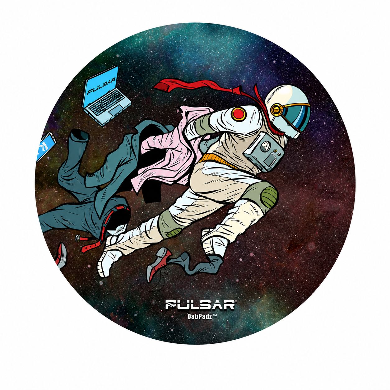 DabPadz Round Mat - Super Spaceman, Size: 8"