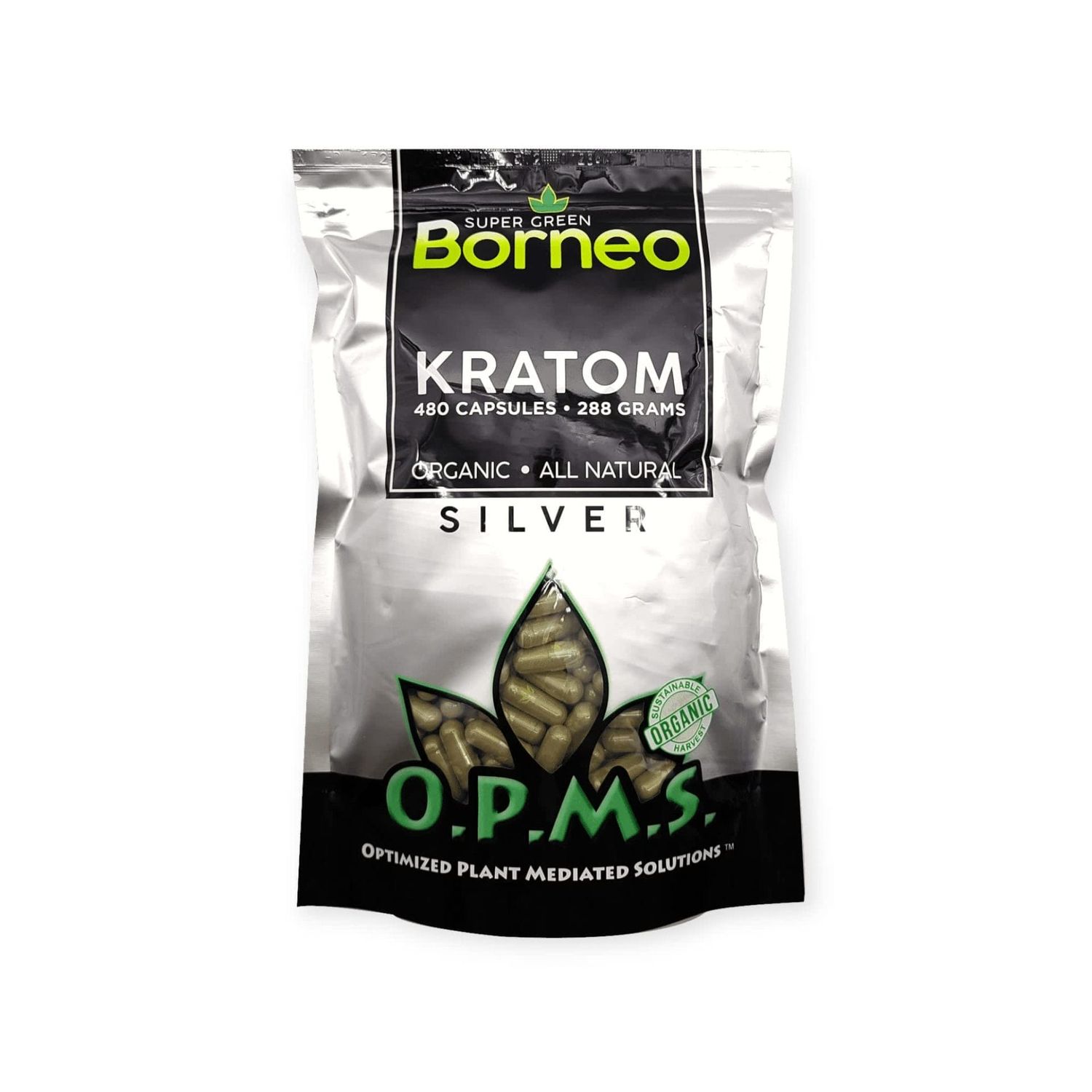 OPMS Silver Super Green Borneo Capsules, Size: 480ct