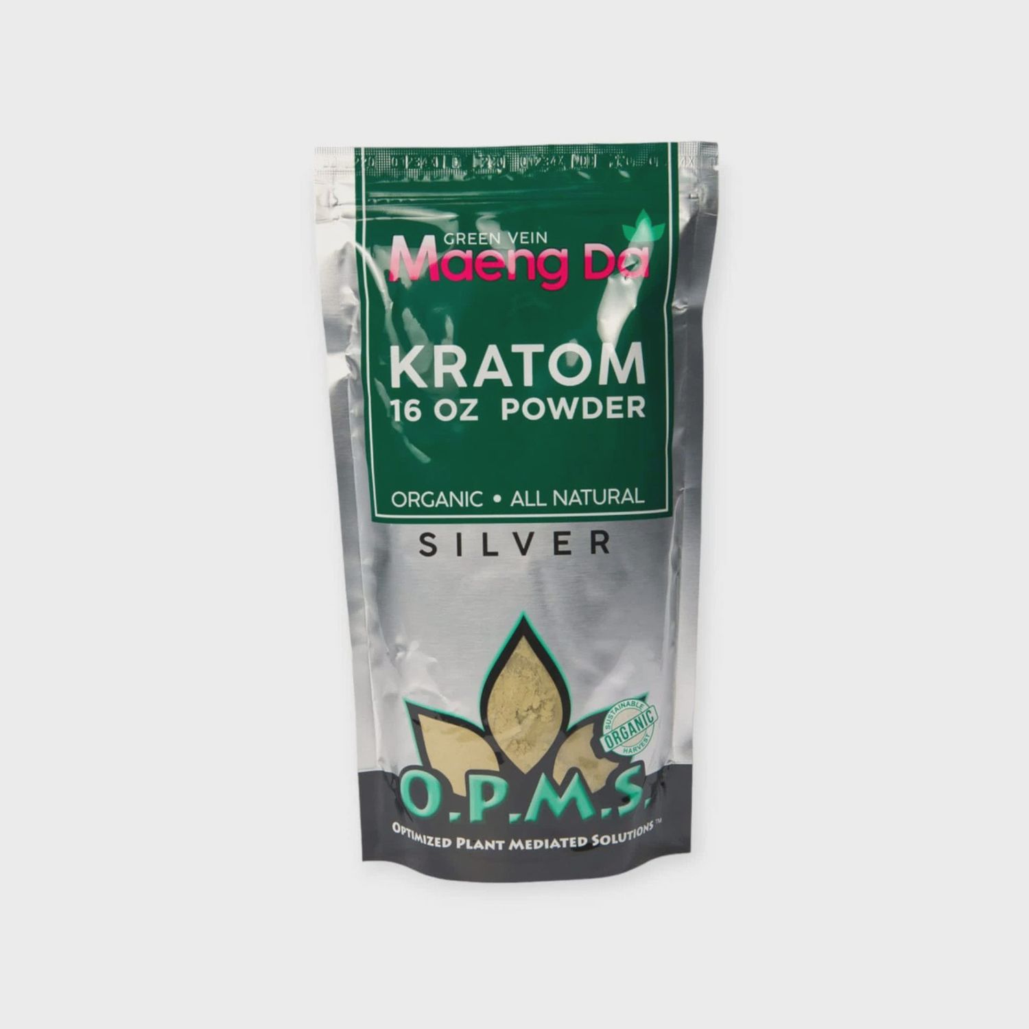OPMS Silver Green Maeng Da Powder, Size: 16oz