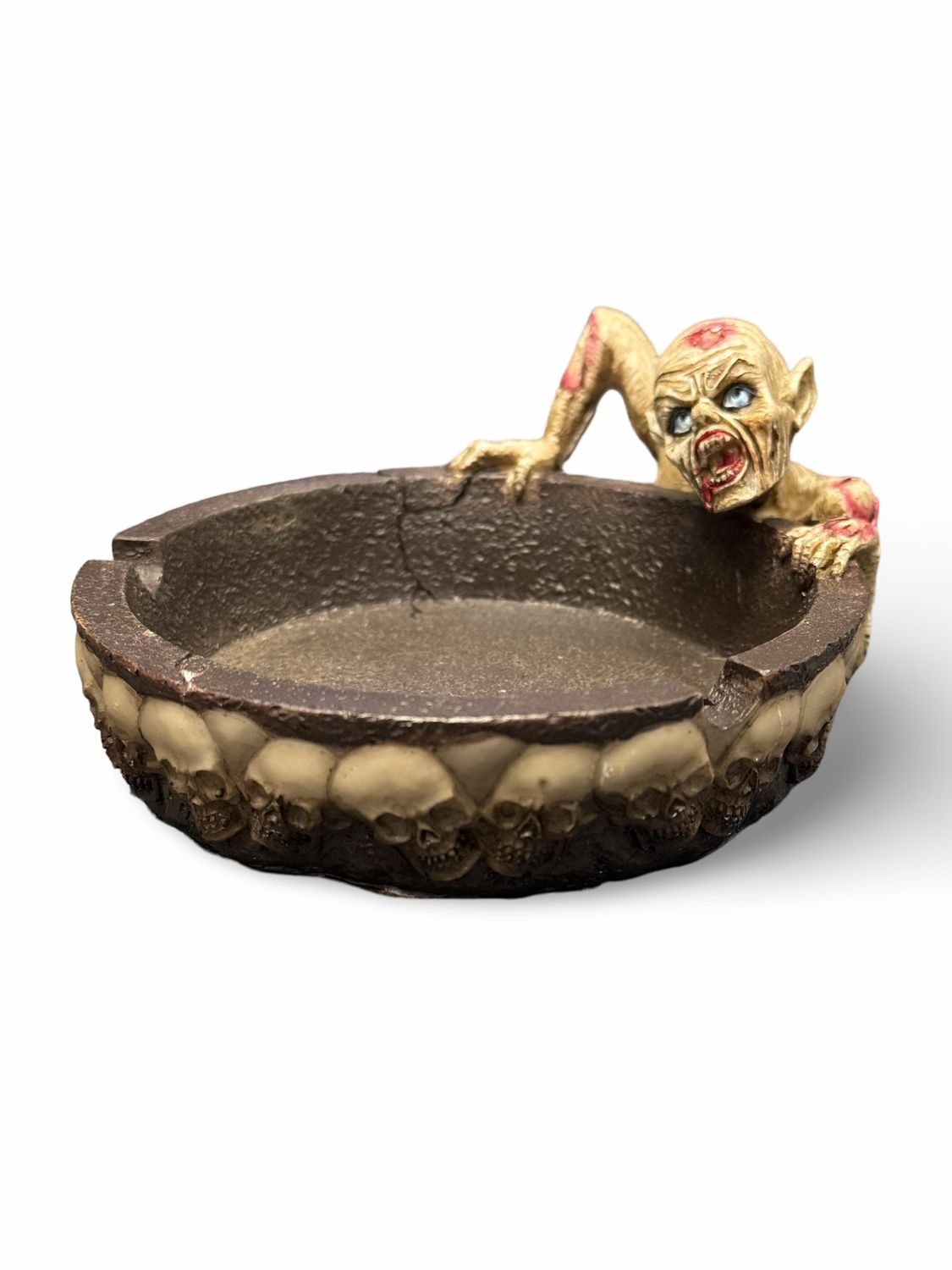Polyresin Zombie Ashtray, Attribute: Zombie Skull, Size: 4"