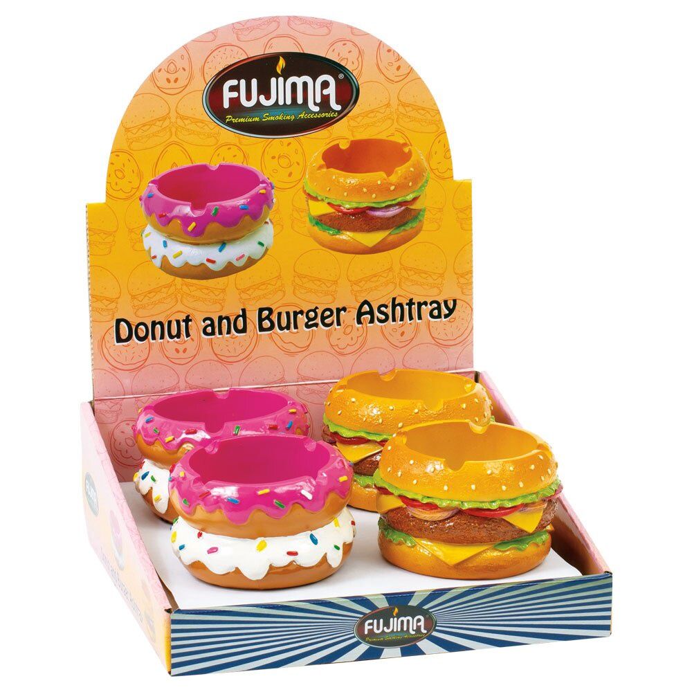 Donut or Burger Polyresin Ashtray by Fujima, Size: 3.5"