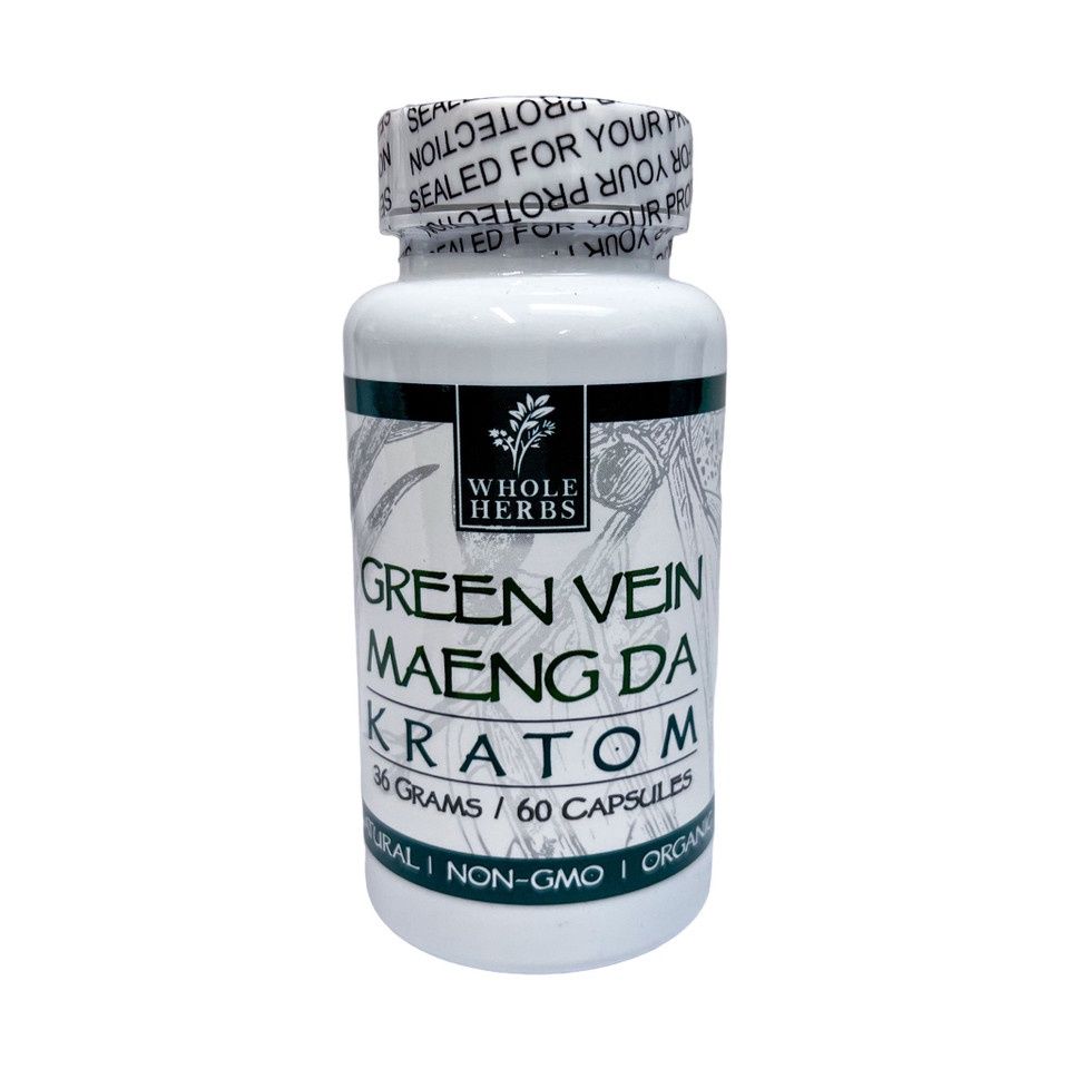 Whole Herbs Capsules - Green Vein Maeng Da Whole Herbs Capsules - Green Vein Maeng Da, Size: 60ct