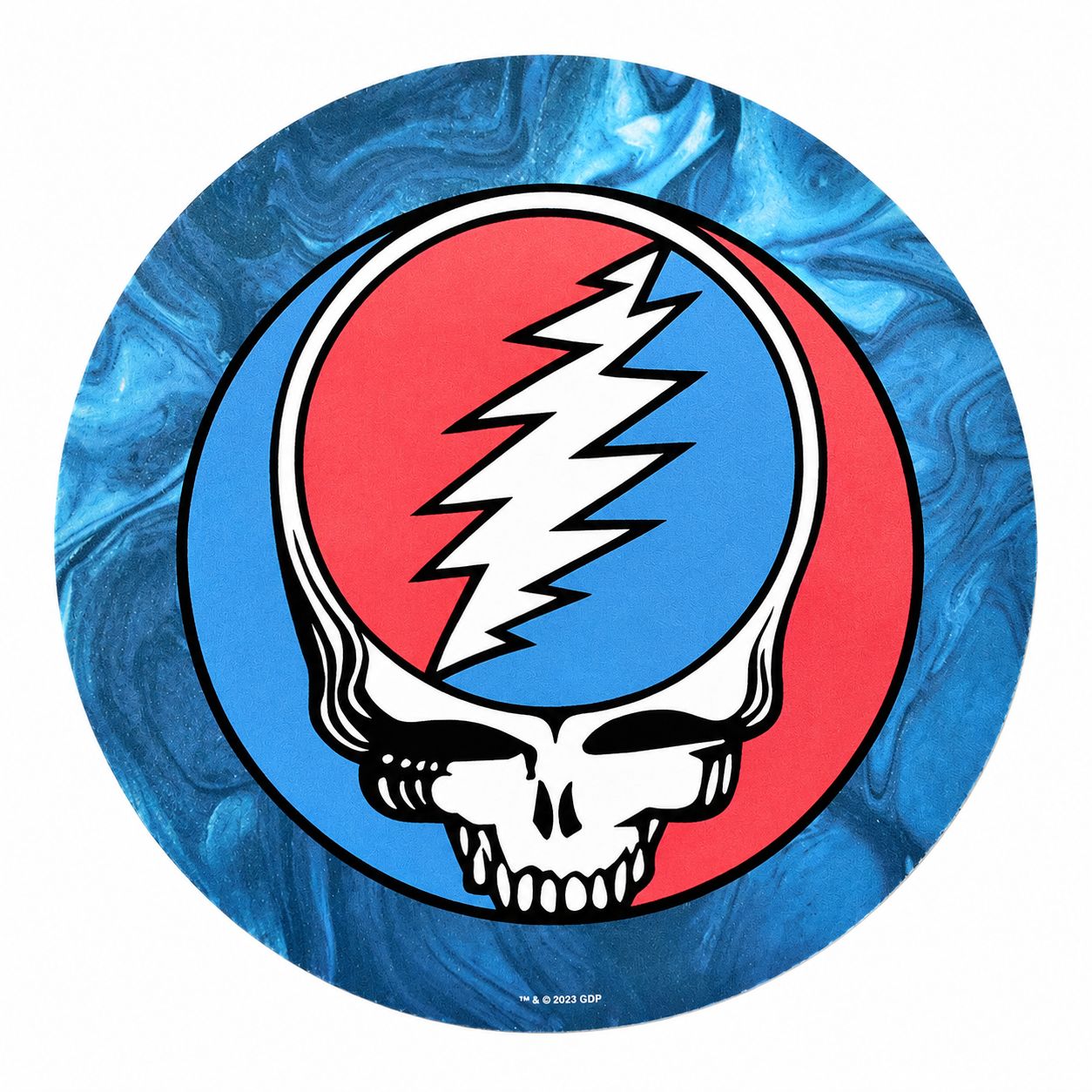 Pulsar x Grateful Dead Round Dab Pad - Steal Your Face, Size: 8"