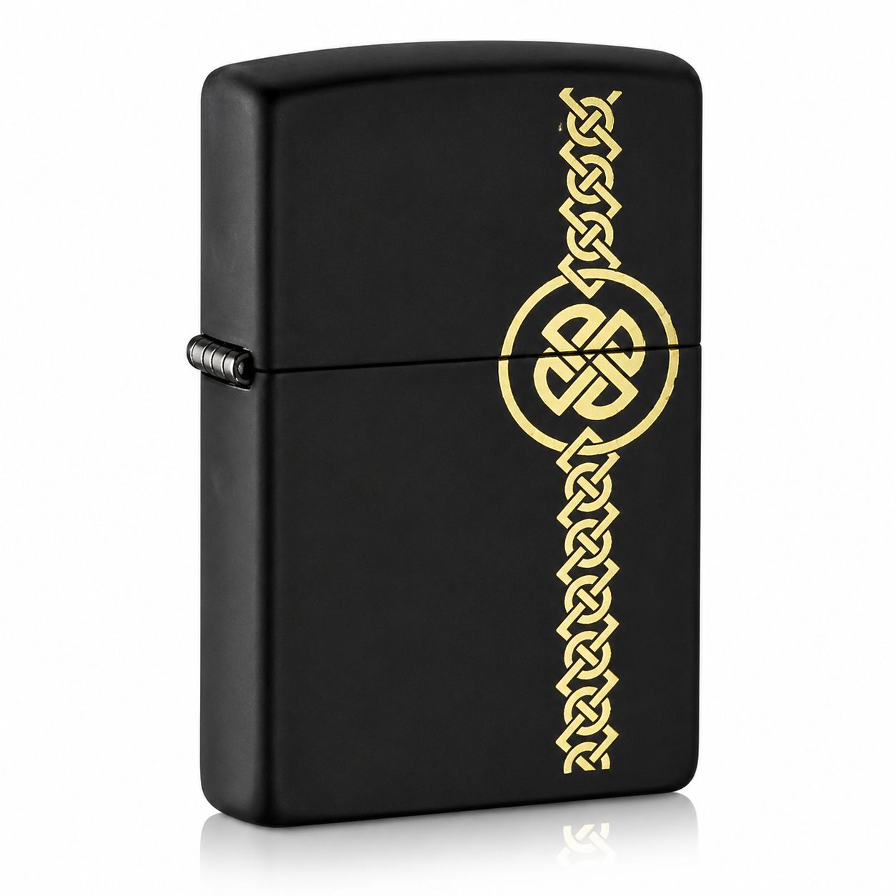 Zippo Lighter Celtic Laser Patterns, Color: Black Matte