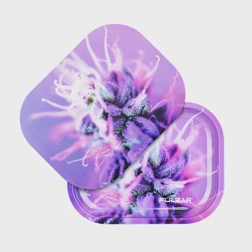 Pulsar Mini  Metal Rolling Tray w/ Lid - Flowering, Size: Mini (7"x 5.5")