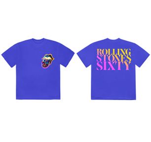Rolling Stones 60th Gradient Text T-Shirt, Size: Small