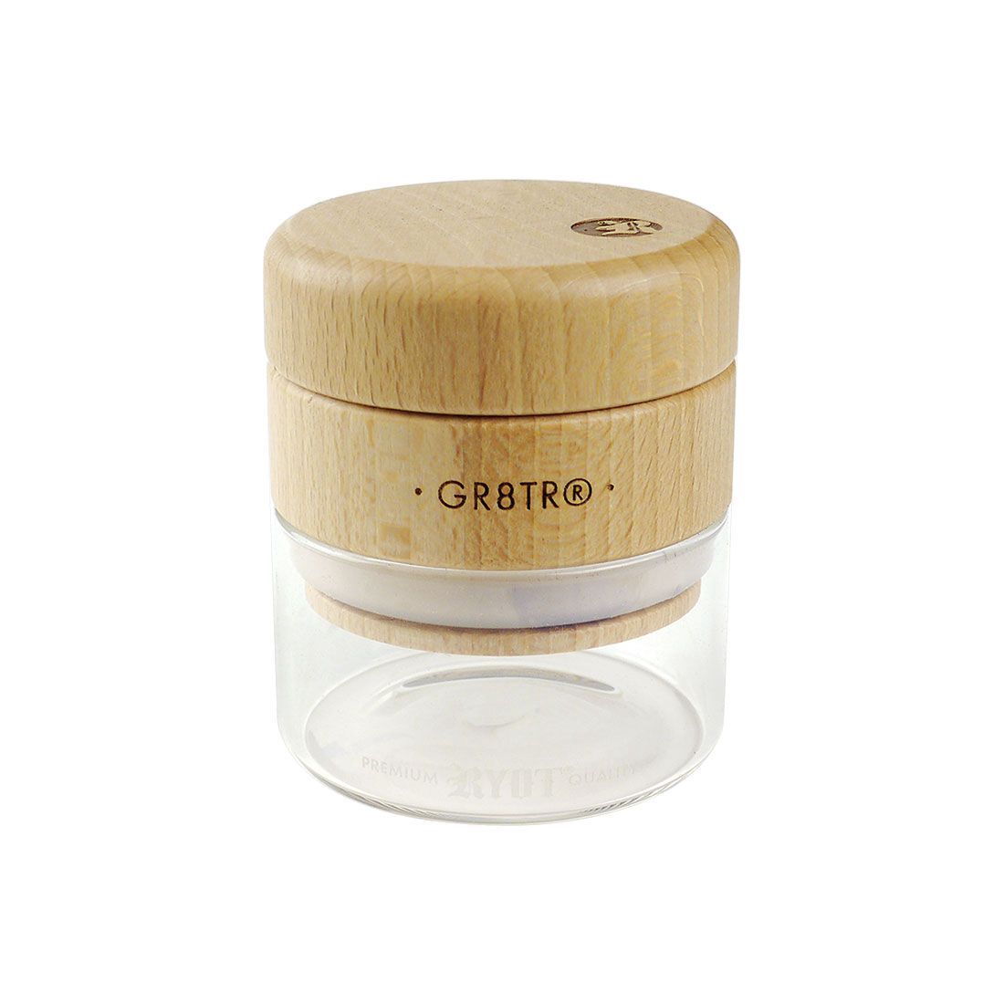 RYOT® Wood Top GR8TR with Clear Glass Jar Body, Color: Beech