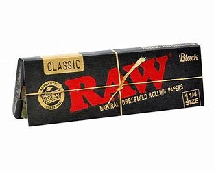 RAW Black Natural Unrefined 1 1/4 Rolling Papers, Count: Pack