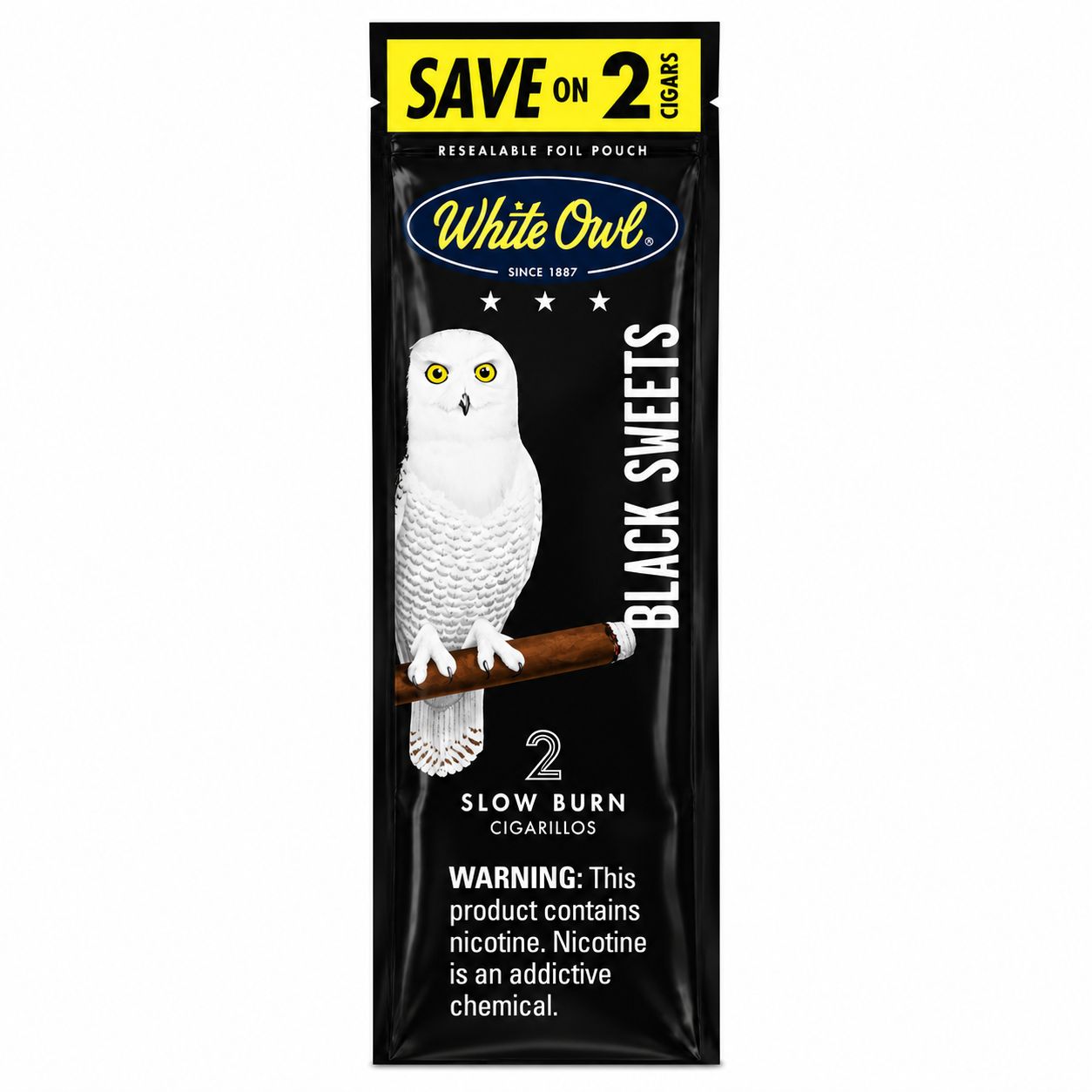 White Owl Cigarillos - 2 Pack Pre-Priced $0.99, Count: Pack, Flavor: Black Sweets