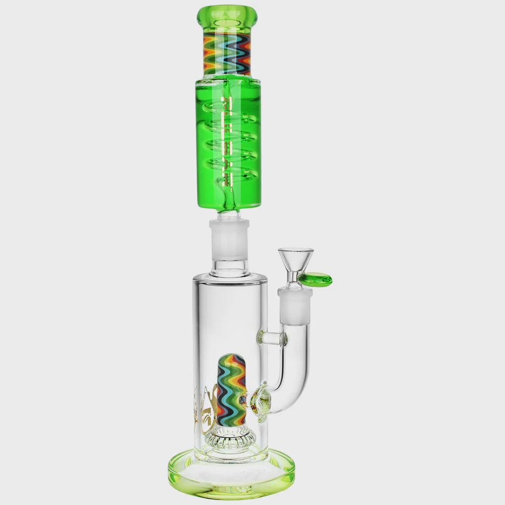 Pulsar Stackable Glycerin 12.75" Water Pipe, Color: Green