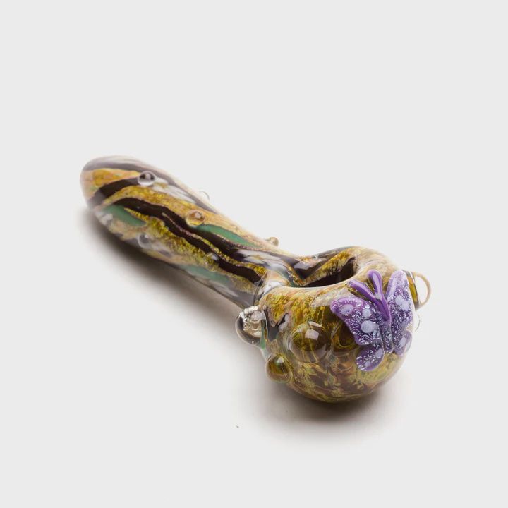 Viola Butterfly Spoon Pipe by Empire Glassworks, Size: Small