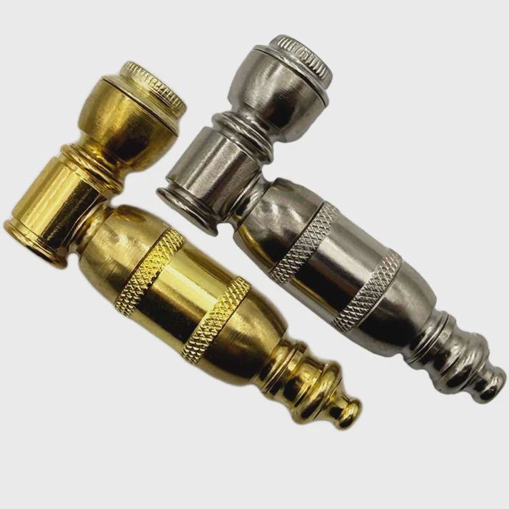 3.25” Metal Hand Pipe w/ Cap - Brass or Nickel