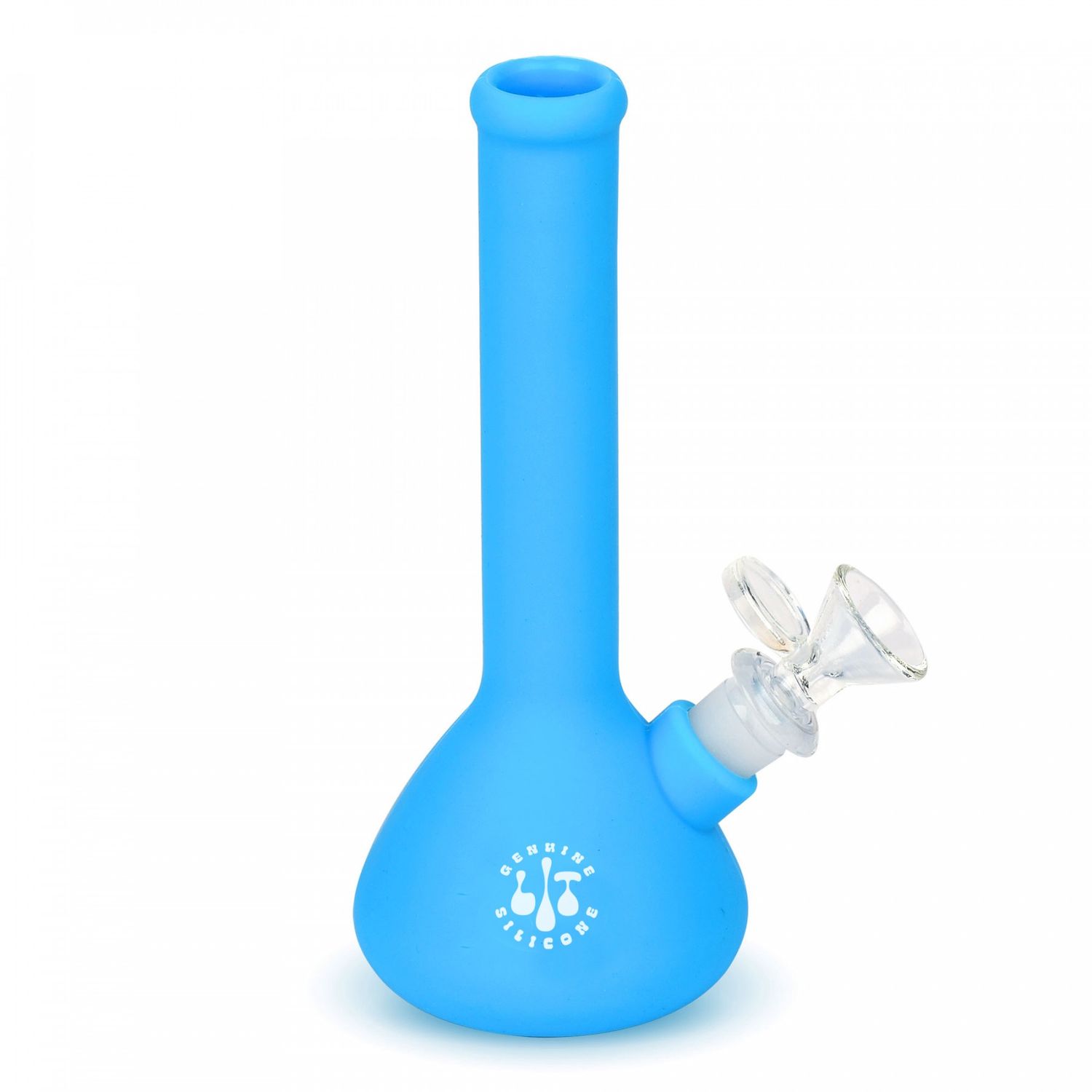 LIT Silicone 7.5" Tall Beaker Water Pipe, Color: Blue