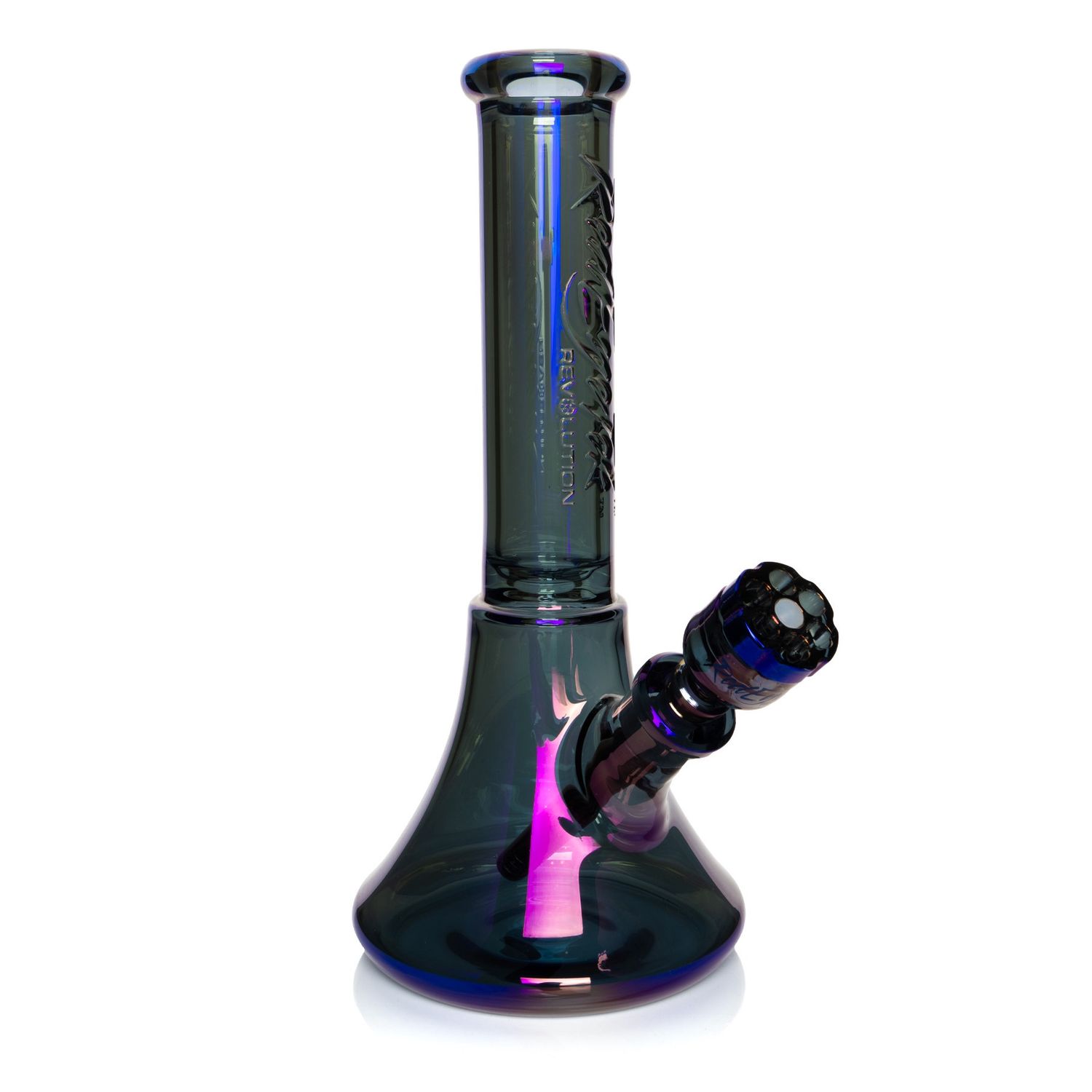 RED EYE TEK© 14" 7mm Thick Terminator Revolution Water Pipe, Color: Metallic Blue