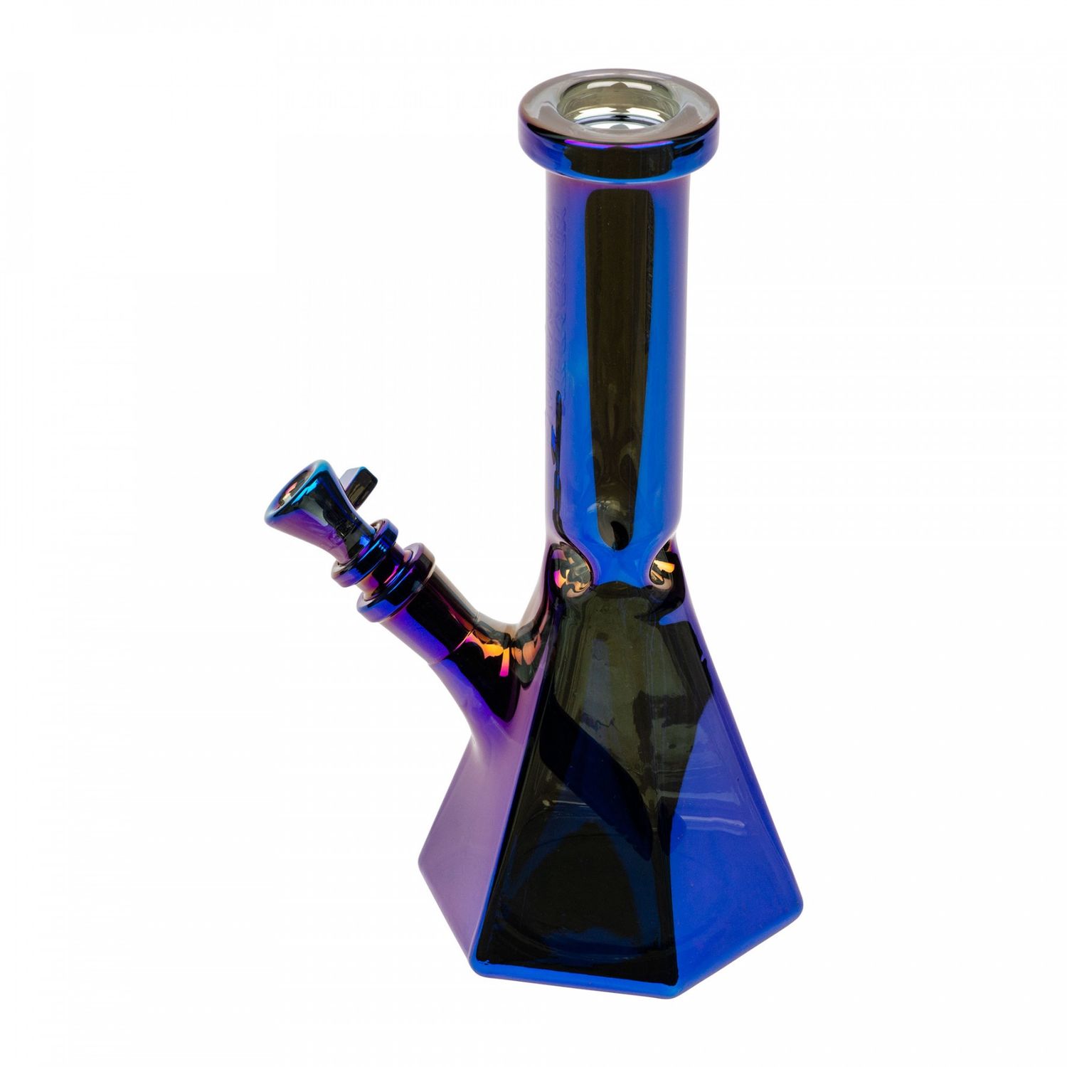 RED EYE TEK© 12" Terminator Hex Base Water Pipe, Color: Metallic Blue