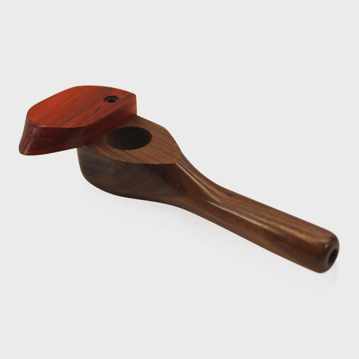 WW American Made 4" Wooden Hand Pipe with Swivel Lid
