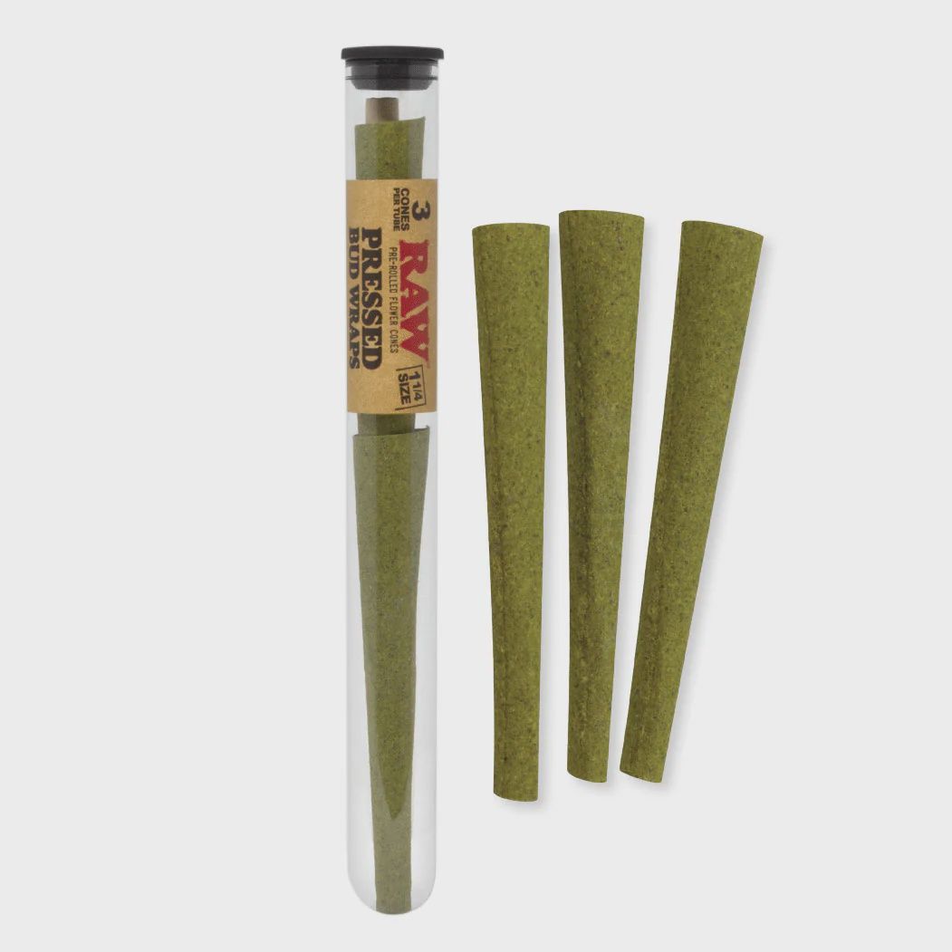 RAW Pressed Bud Wrap Cone 1 1/4, Count: 3ct Pack