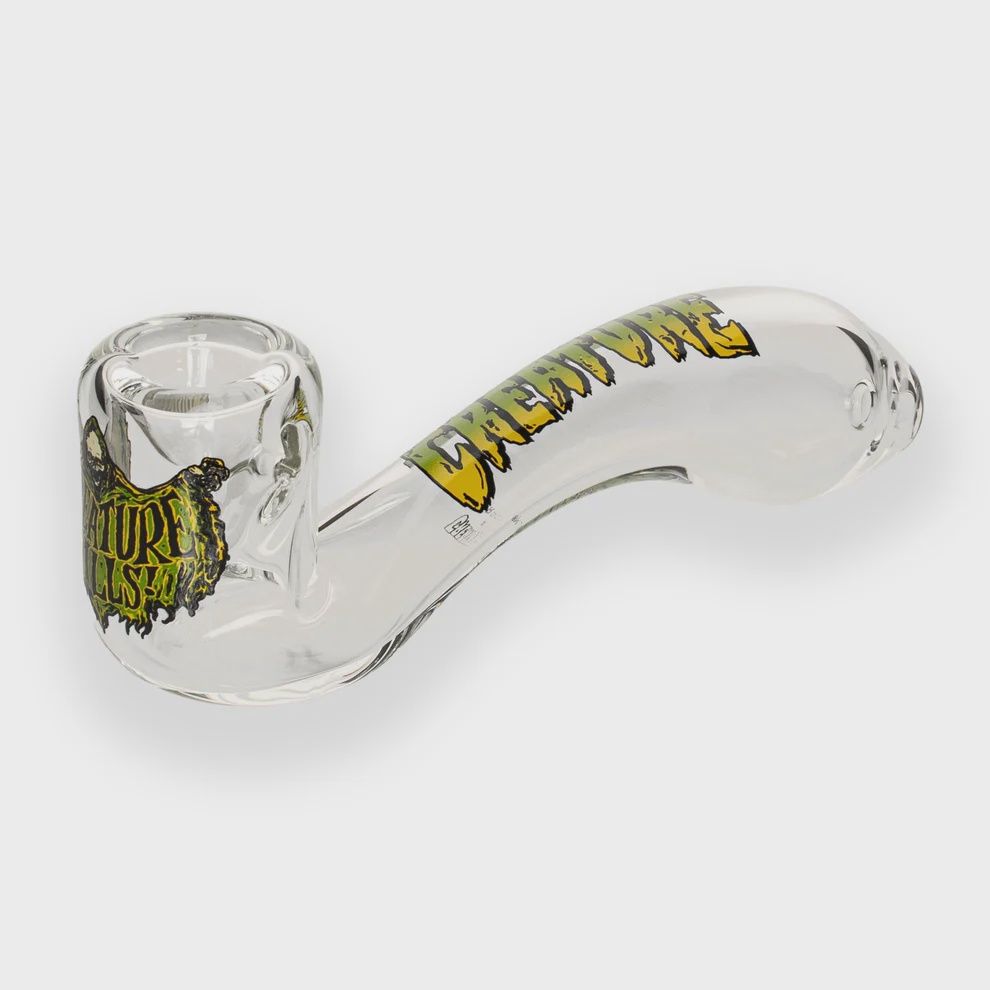 Creature GEAR Premium®  5.5" Reaper Kills Sherlock Hand Pipe, Color: Clear