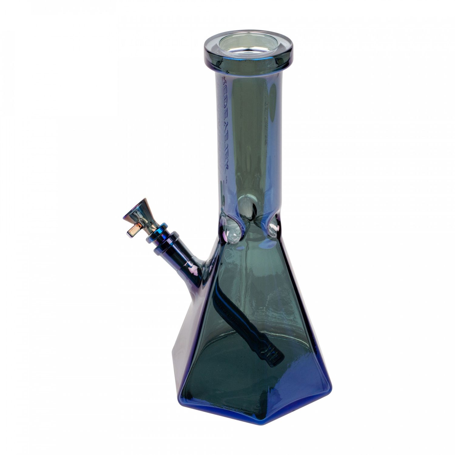 RED EYE TEK© 10" Terminator Hex Base Water Pipe, Color: Metallic Blue